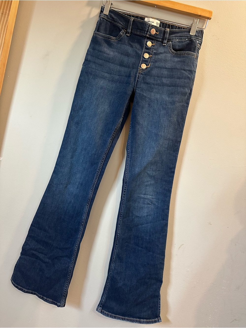 abercrombie kids High Rise Dark Blue Flare Jeans